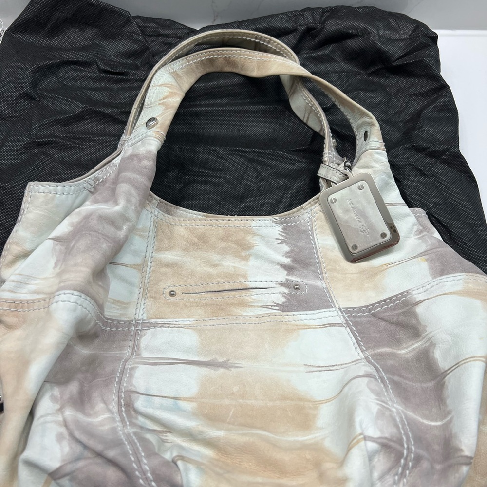 B.Makowsky Multi Color Hobo Bag Genuine Leather - Picture 2 of 8